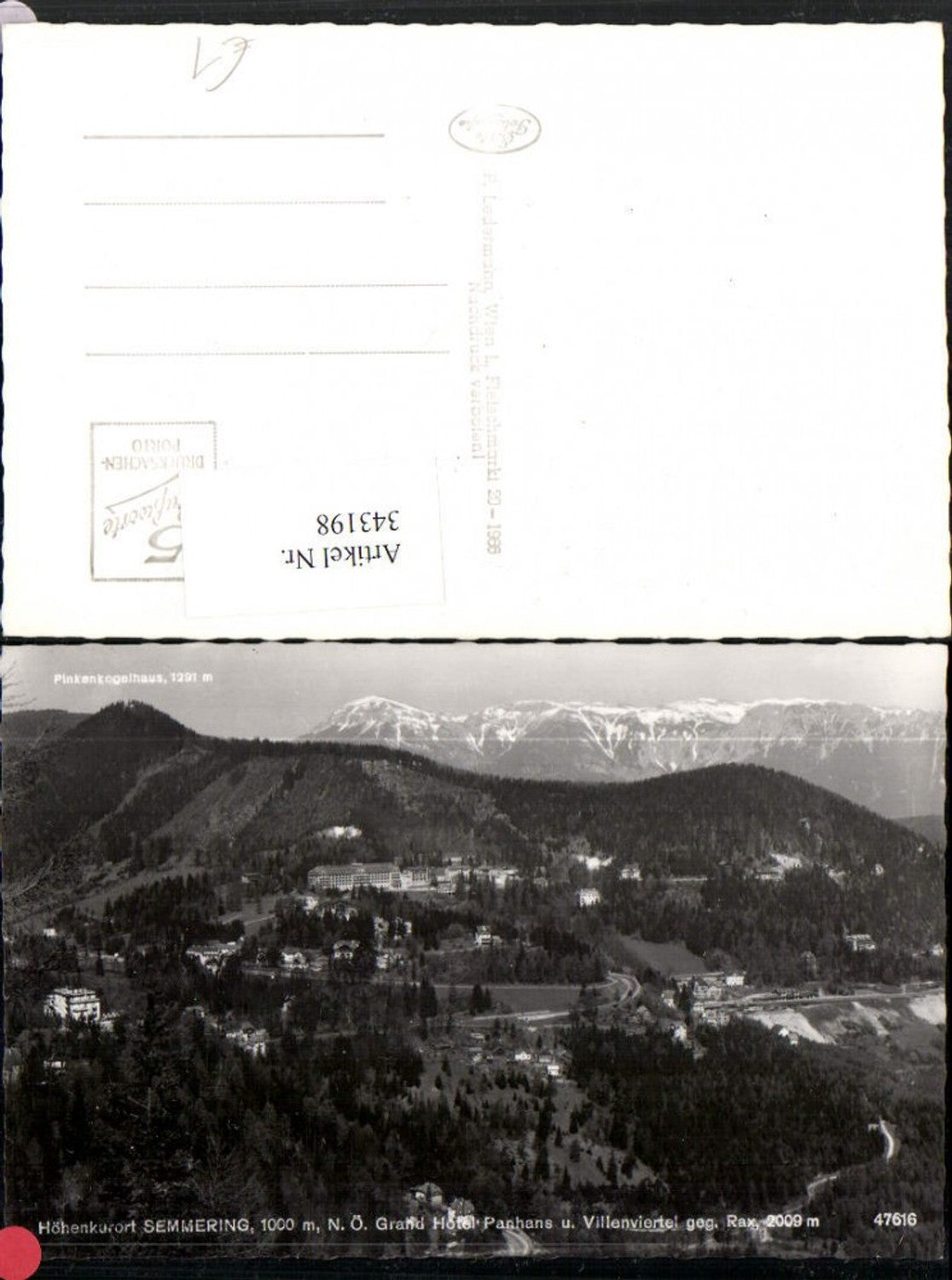 343198,Semmering Grand Hotel Panhans u. Villenviertel geg. Rax Bergkulisse