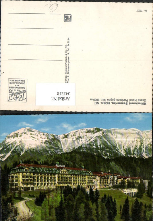 343218,Semmering Grand Hotel Pahans geg. Rax Bergkulisse