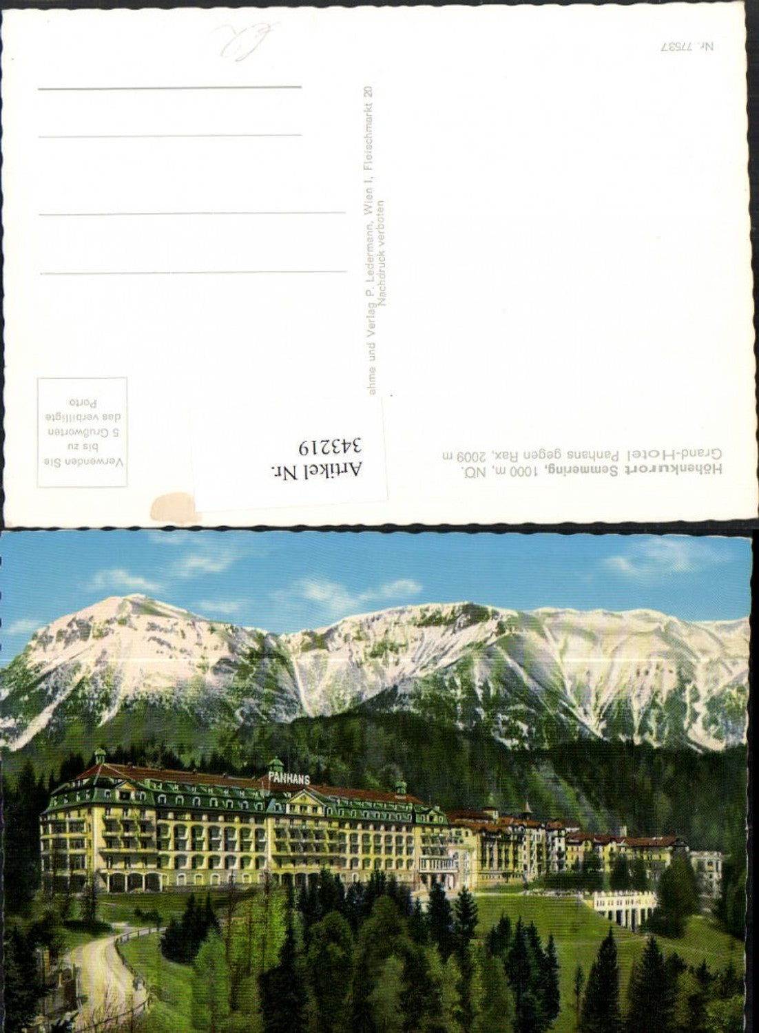 343219,Semmering Grand Hotel Pahans geg. Rax Bergkulisse