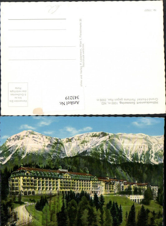 343219,Semmering Grand Hotel Pahans geg. Rax Bergkulisse