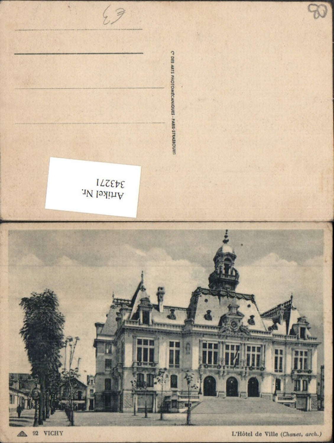 343271,Auvergne Allier Vichy L'Hotel de Ville Rathaus