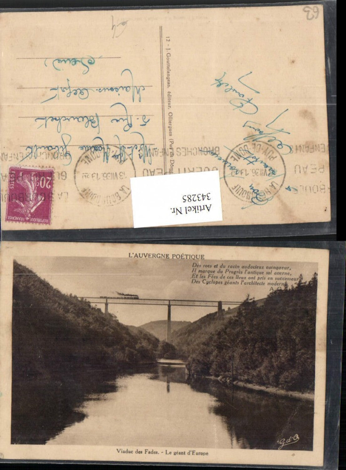343285,Auvergne Puy-de-Dome Viaduc des Fades Le geant d'Europe viaduct bridge