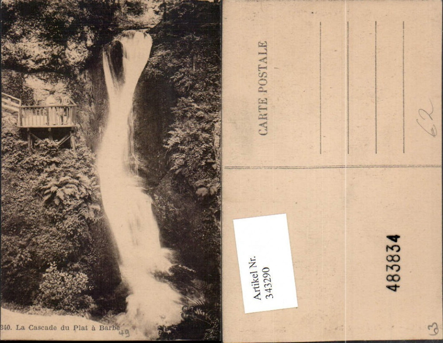 343290,Auvergne Puy-de-Dome La Cascade du Plat a Barbe Wasserfall