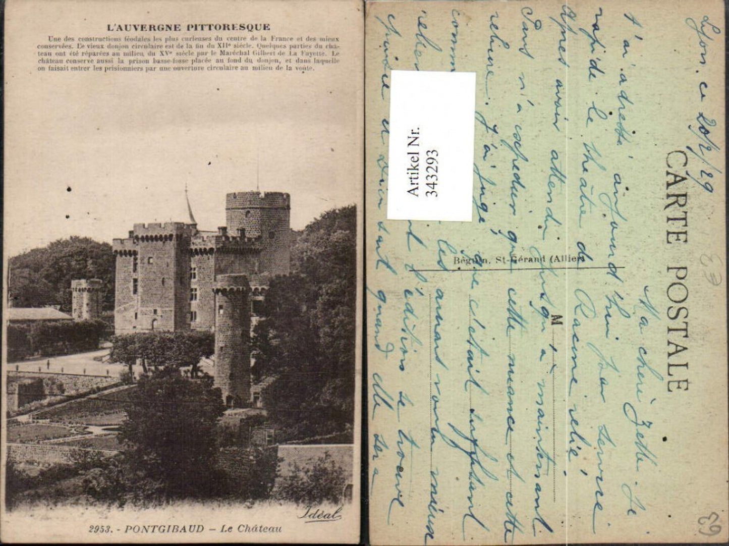 343293,Auvergne Puy-de-Dome Pontgibaud Le Chateau Schloss
