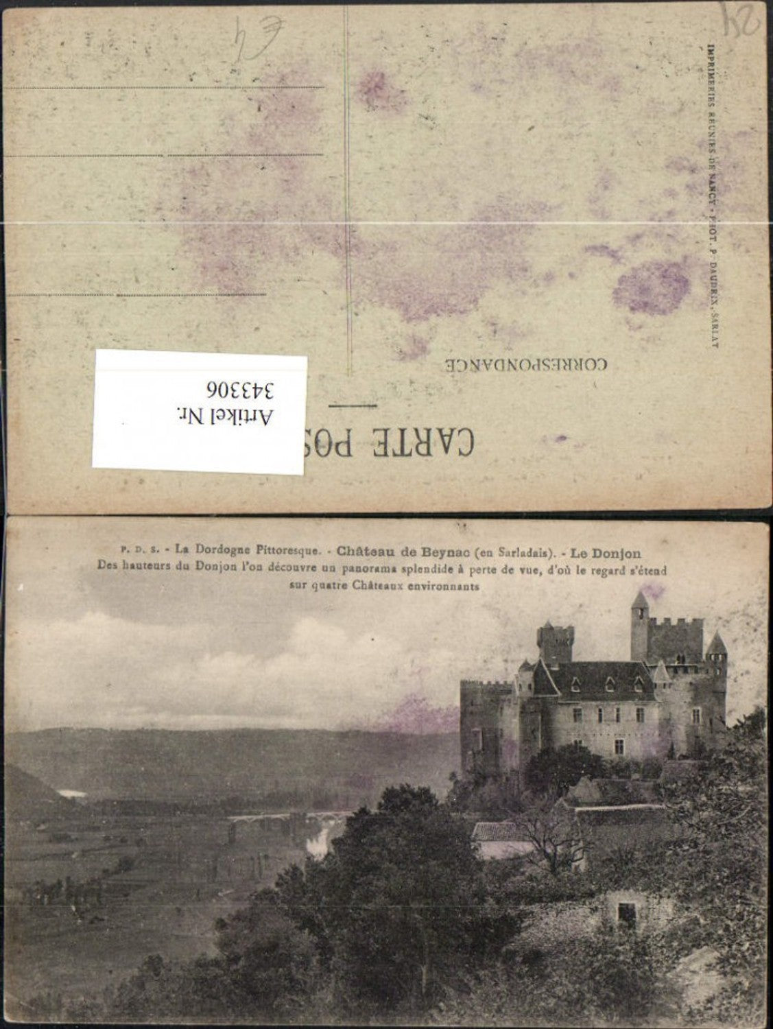 343306,Aquitanien Dordogne Chateau de Beynac Le Donjon Schloss