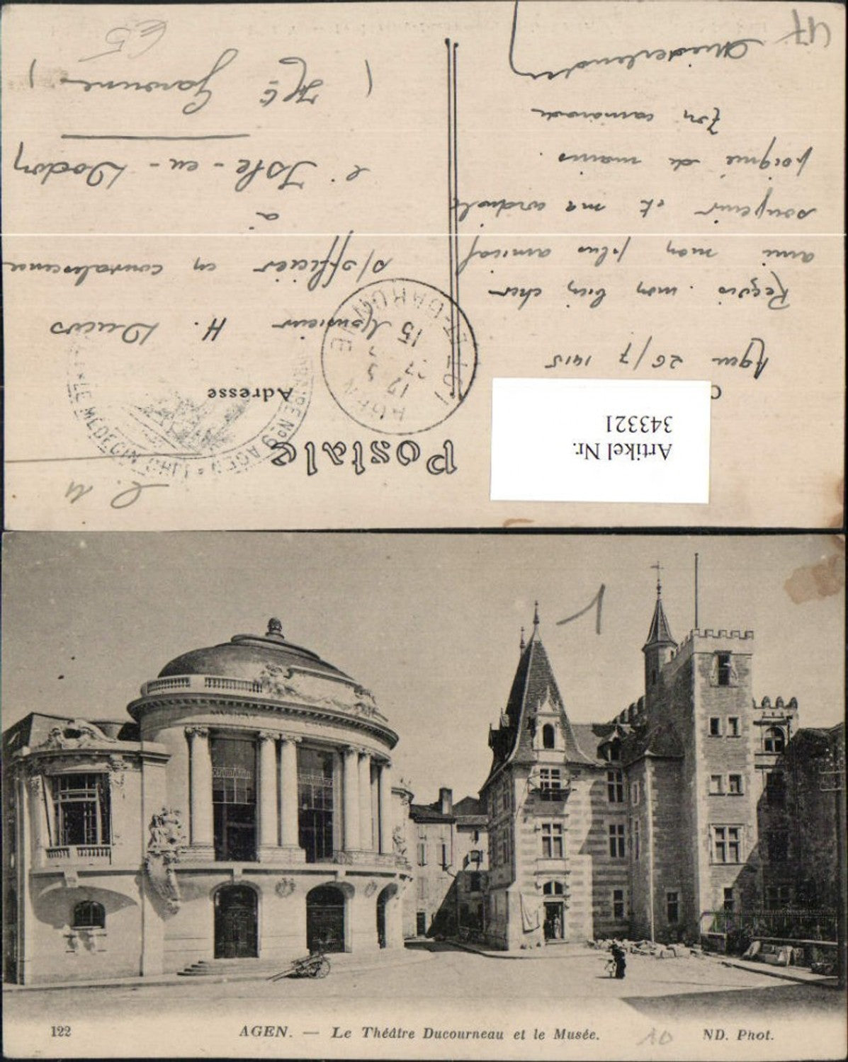 343321,Aquitaine Lot-et-Garonne Agen Le Theater Ducourneau et le Musee Theater