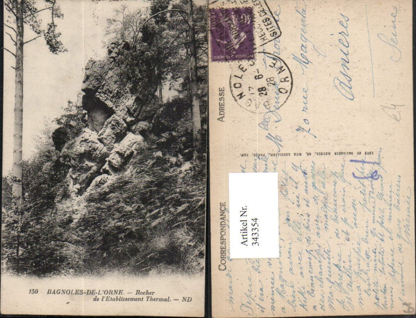 343354,Basse-Normandie Orne Bagnoles-de-l'Orne Rocher de l'Etablissement Thermal Felsen