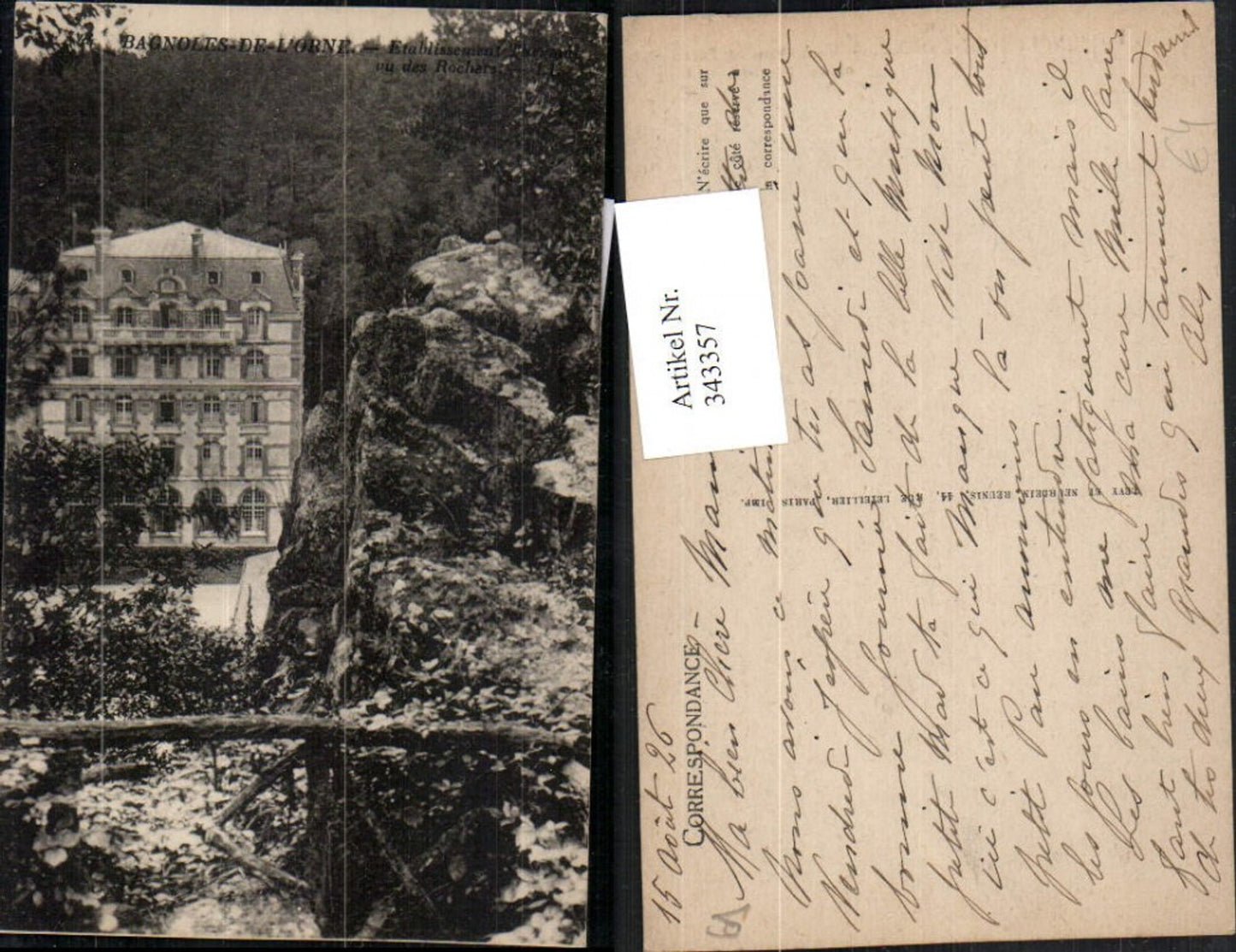 343357,Basse-Normandie Orne Bagnoles-de-l'Orne Etablissement Thermal vu des Rochers