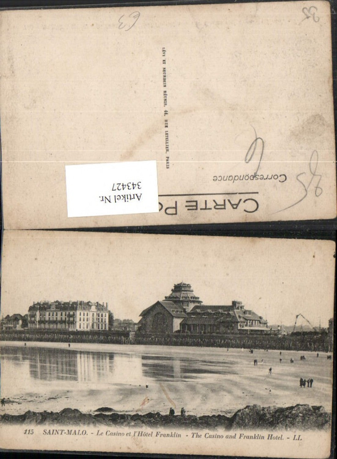 343427,Bretagne Ille-et-Vilaine Saint-Malo Le Casino et Hotel Franklin Strand