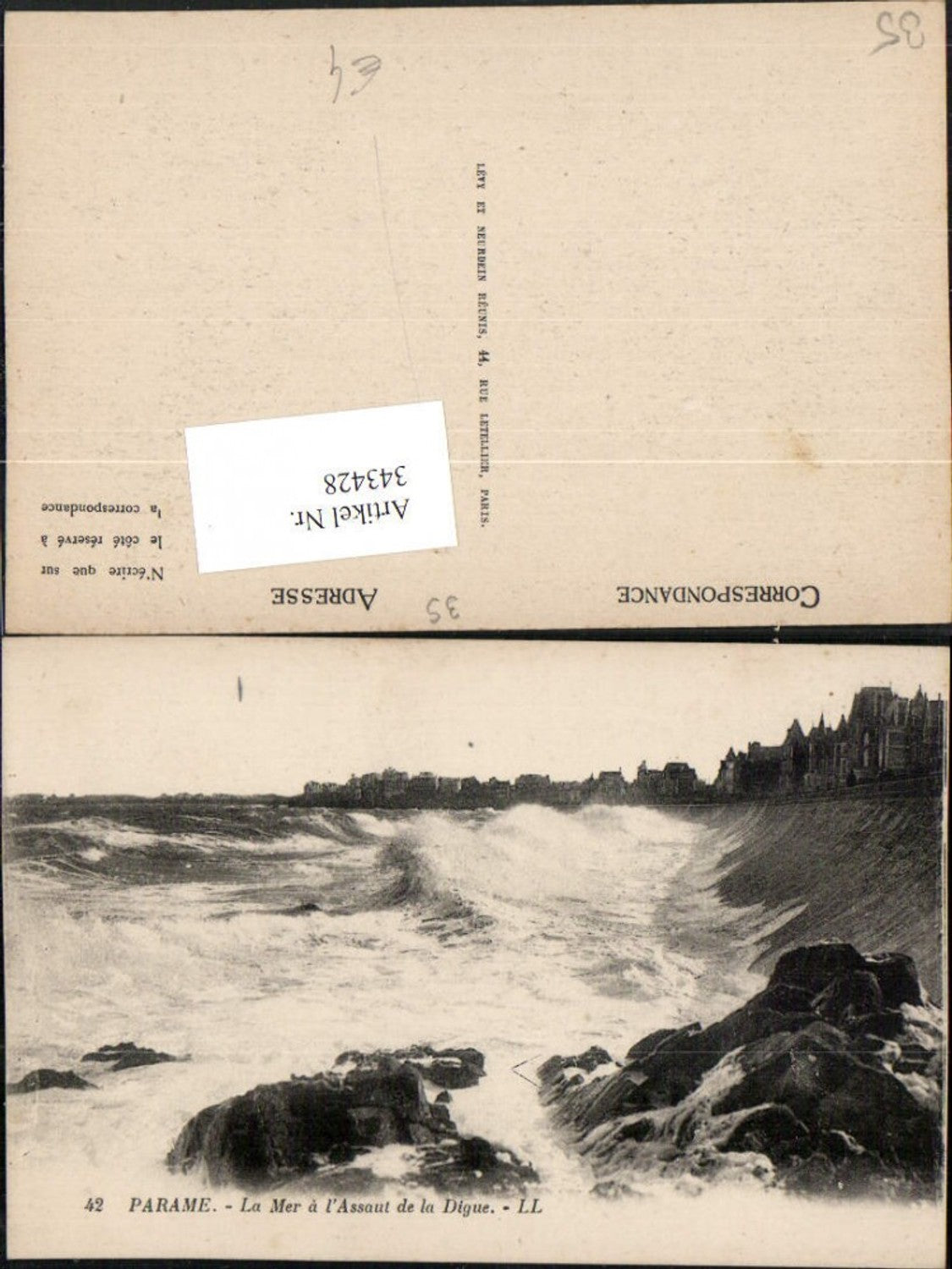343428,Bretagne Ille-et-Vilaine Parame La Mer a l'Assaut de la Digue Brandung