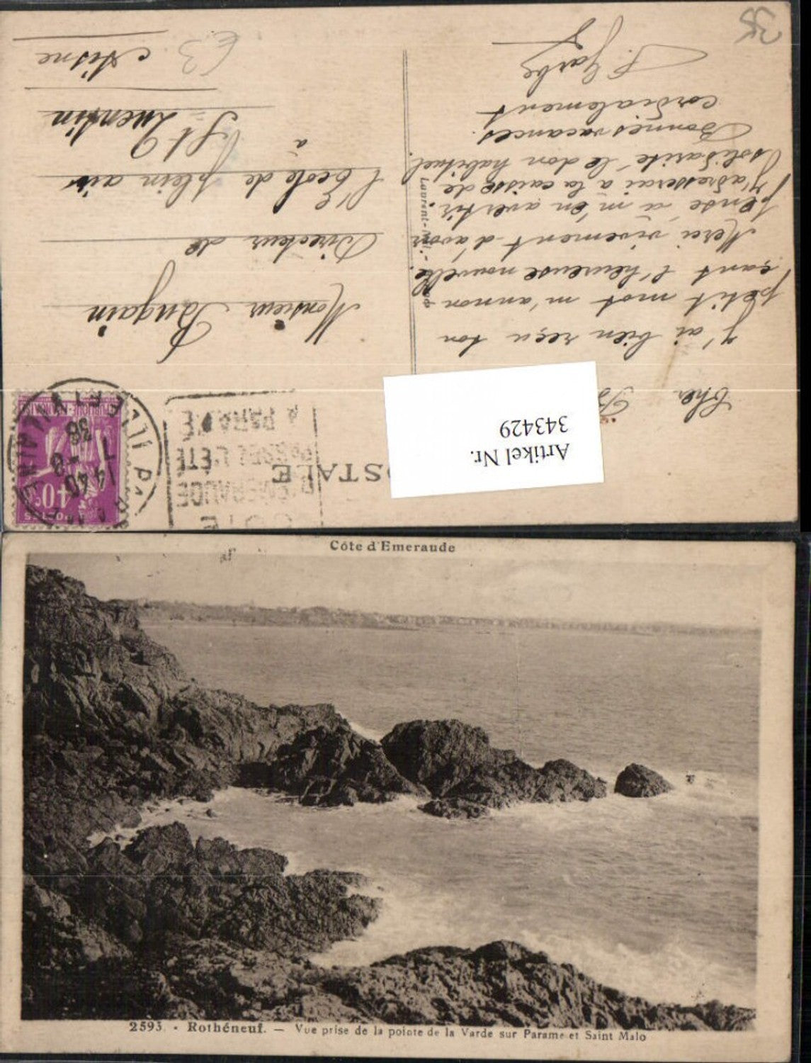 343429,Bretagne Ille-et-Vilaine Rotheneuf Vue prise de la pointe de la Varde Küste