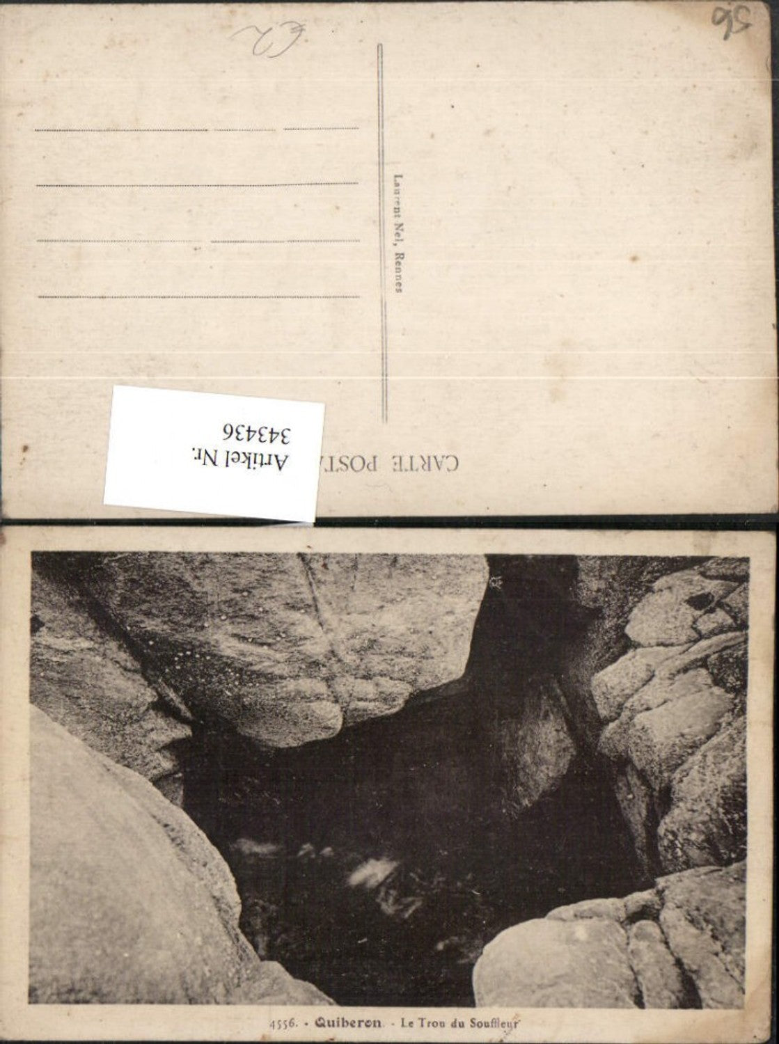 343436,Bretagne Quiberon Le Trou du Souffleur Loch Höhle