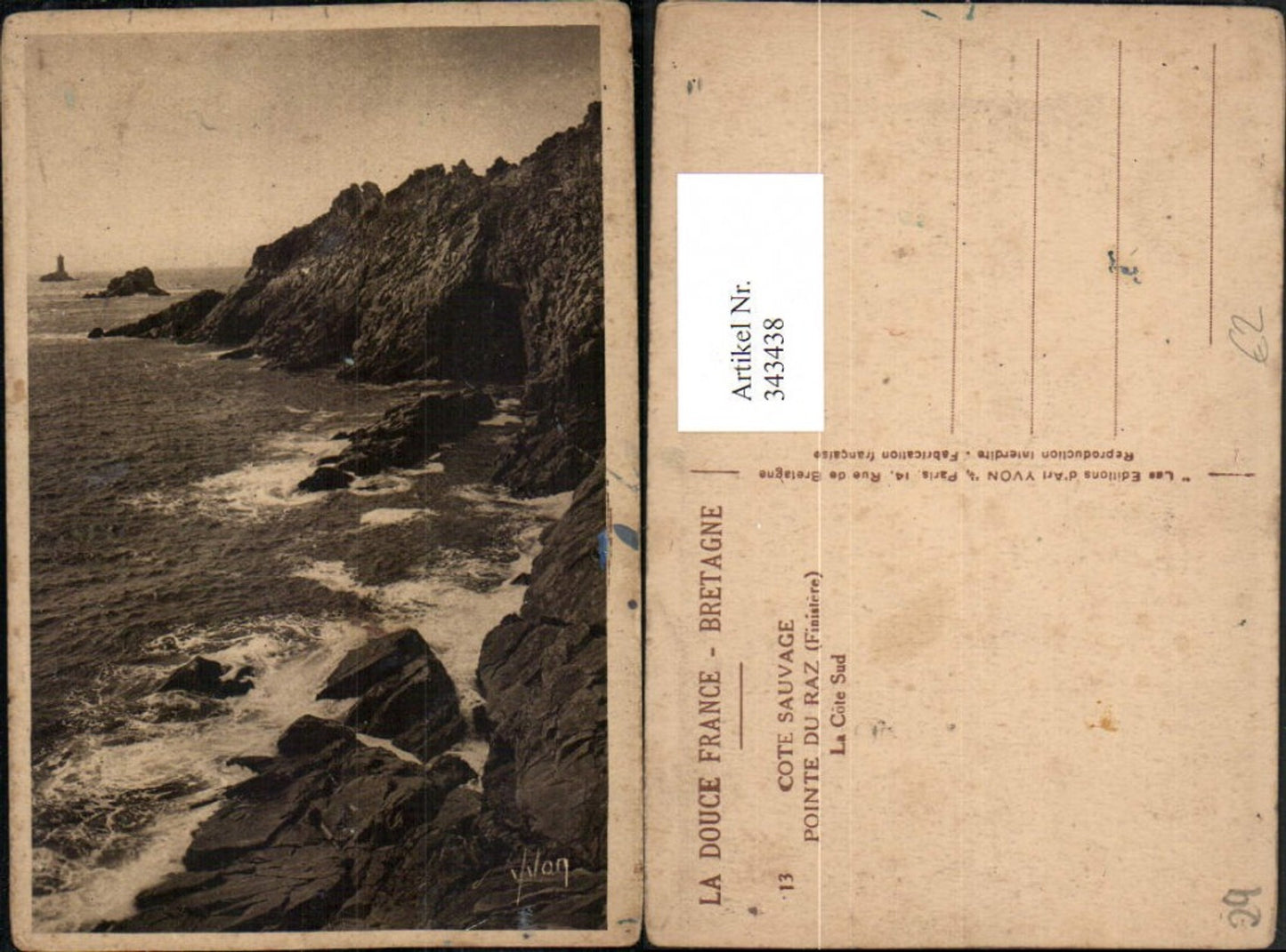 343438,Bretagne Finistere Pointe du Raz La Cote Sud Felsenküste Küste
