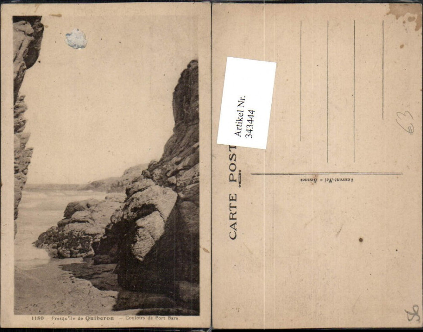 343444,Bretagne Morbihan Quiberon Couloirs de Port Bara Küste