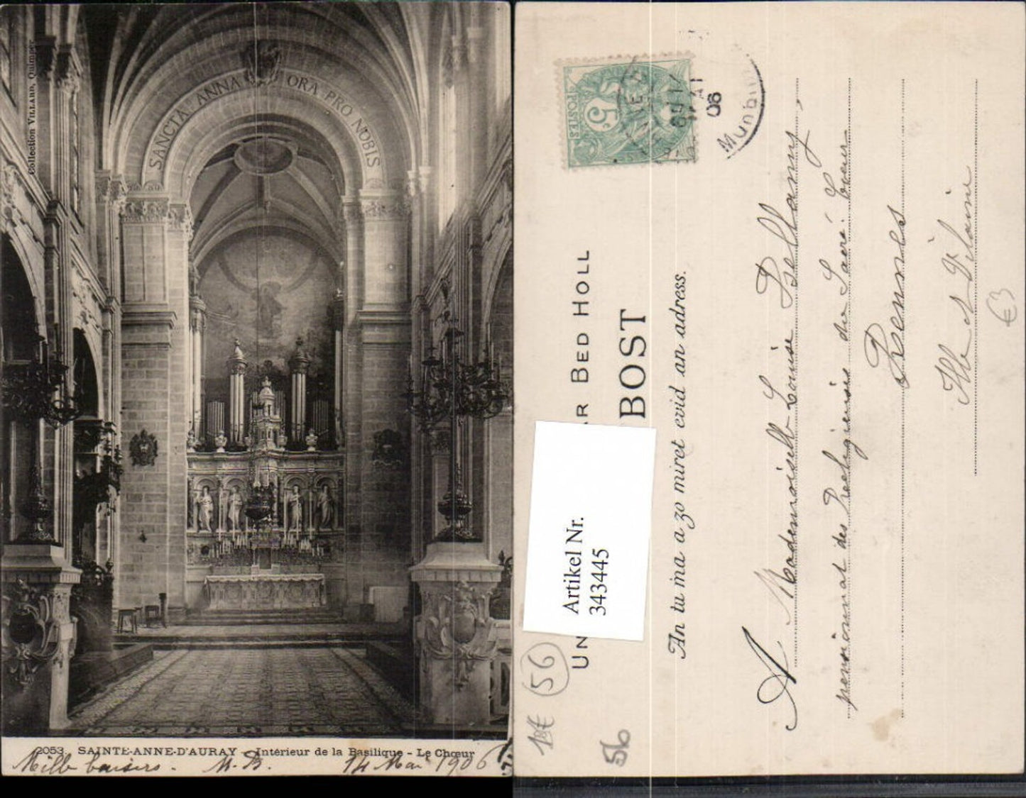 343445,Bretagne Morbihan Sainte-Anned-d'Auray Interieur de la Basilique Le Choeur Kirche Chor