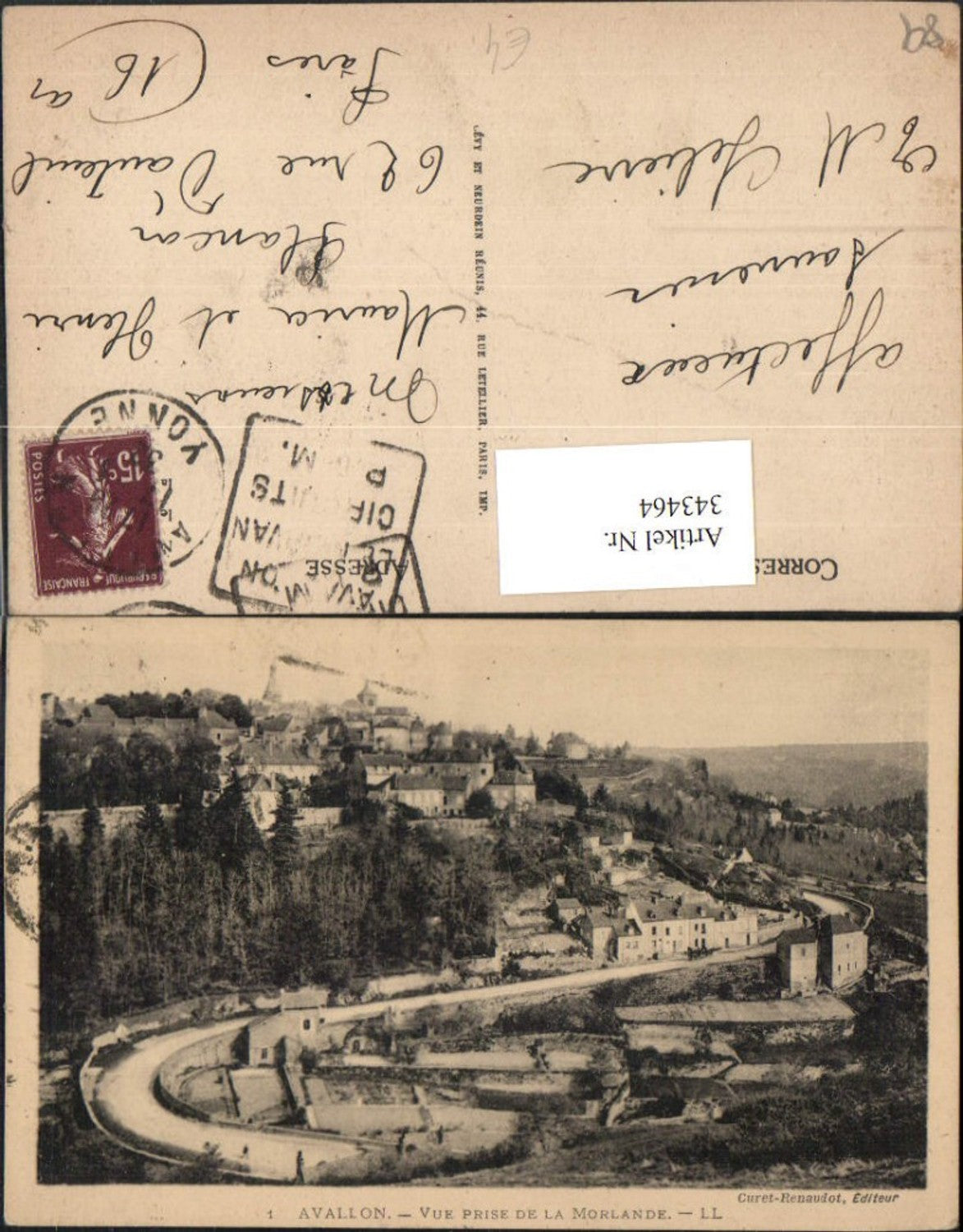 343464,Burgund Yonne Avallon Vue prise de la Morlande Totale
