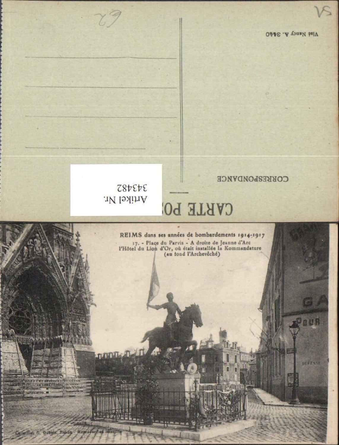 343482,Champagne-Ardenne Marne Reims Place du Parvis Denkmal Jeanne d'Arc