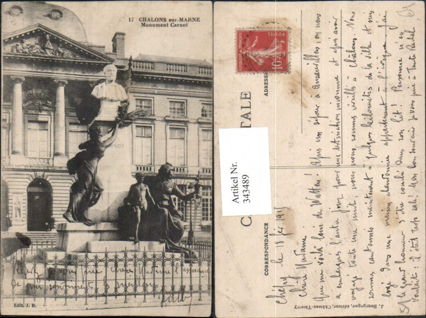 343489,Champagne-Ardenne Marne Chalons-sur-Marne Monument Carnot