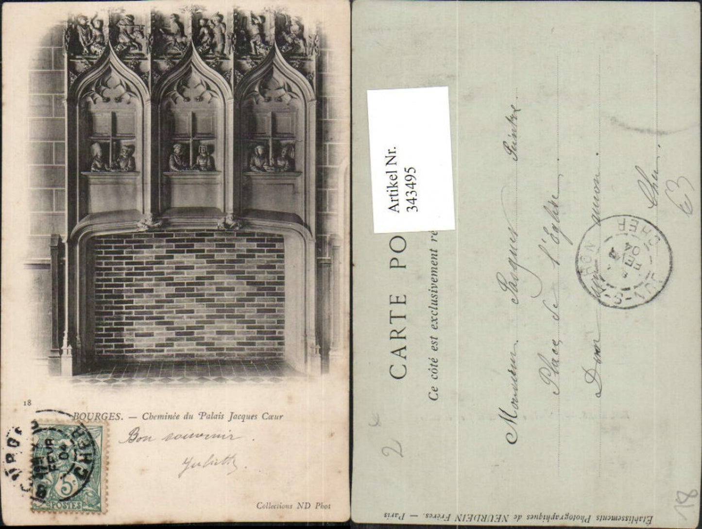 343495,Centre Cher Bourges Cheminee du Palais Jacques Coeur Kamin