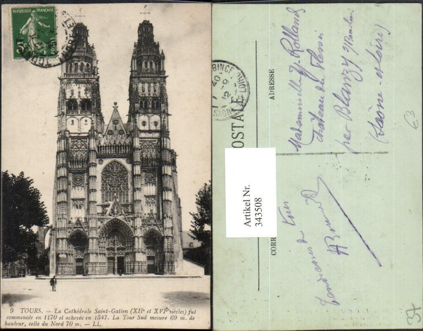343508,Centre Indre-et-Loire Tours La Cathedrale Saint-Gatien Kirche