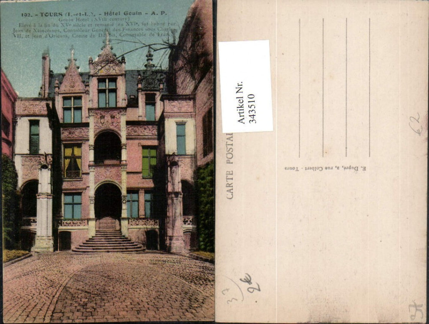 343510,Centre Indre-et-Loire Tours Hotel Gouin