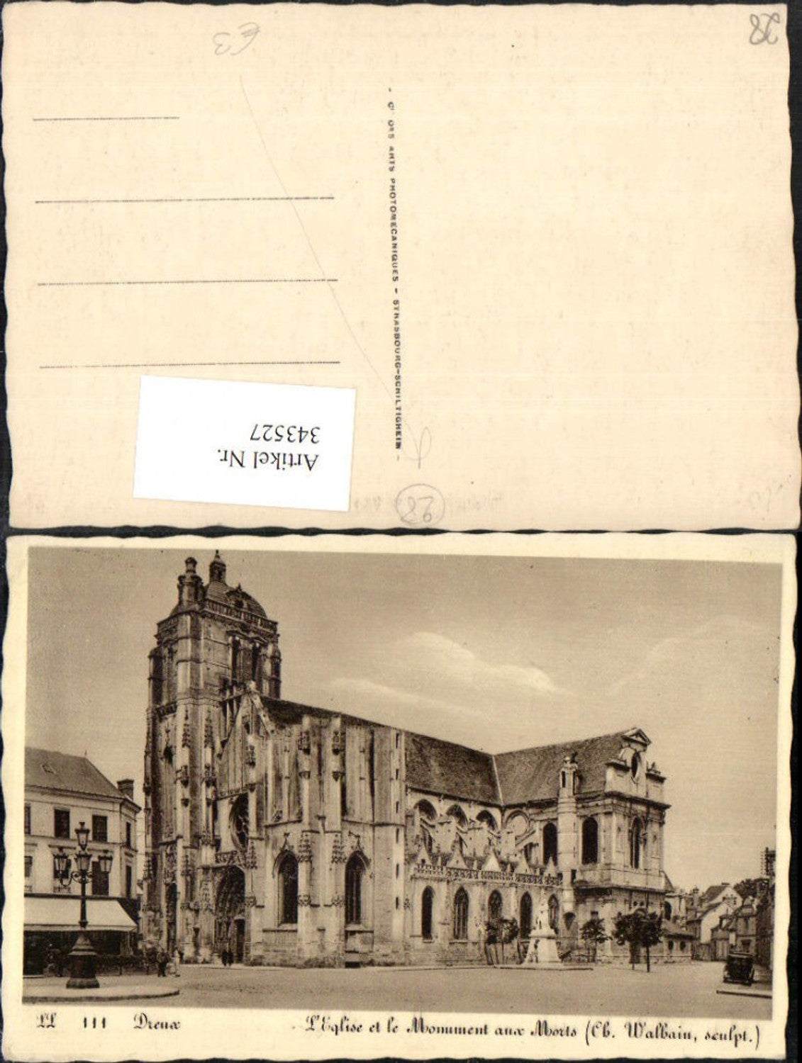 343527,Centre Eure-et-Loir Dreux L'Eglise et le Monument aux Morts Kirche Kriegerdenkmal
