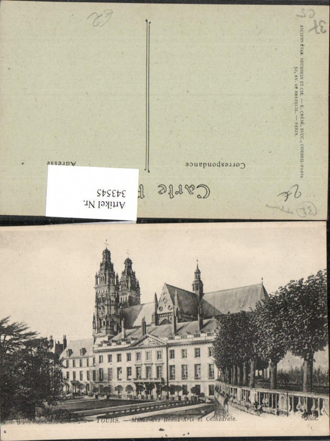 343545,Centre Indre-et-Loire Tours Musee des Bedux-Arts et Cathedrale Museum Kirche