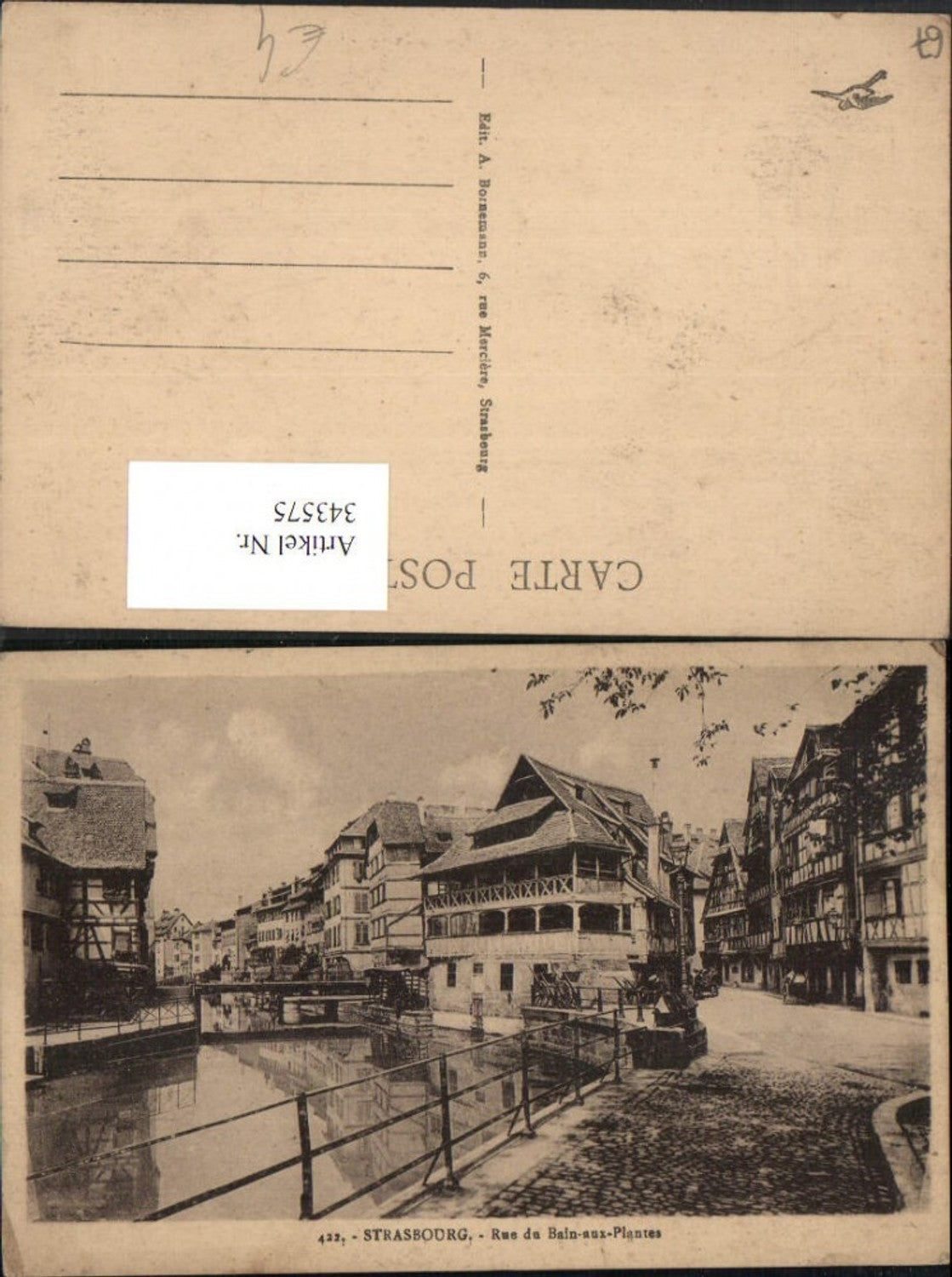 343575,Elsass Bas-Rhin Strasbourg Straßburg Rue du Bain-aux-Plantes Kanal