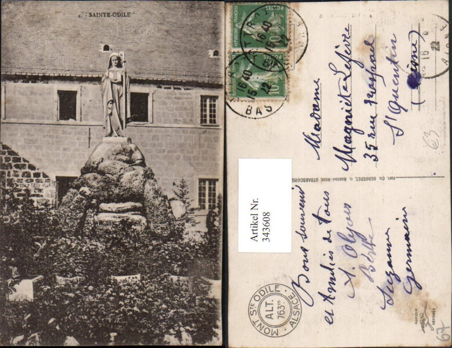 343608,Elsass Bas-Rhin Sainte-Odile Odilienberg Statue