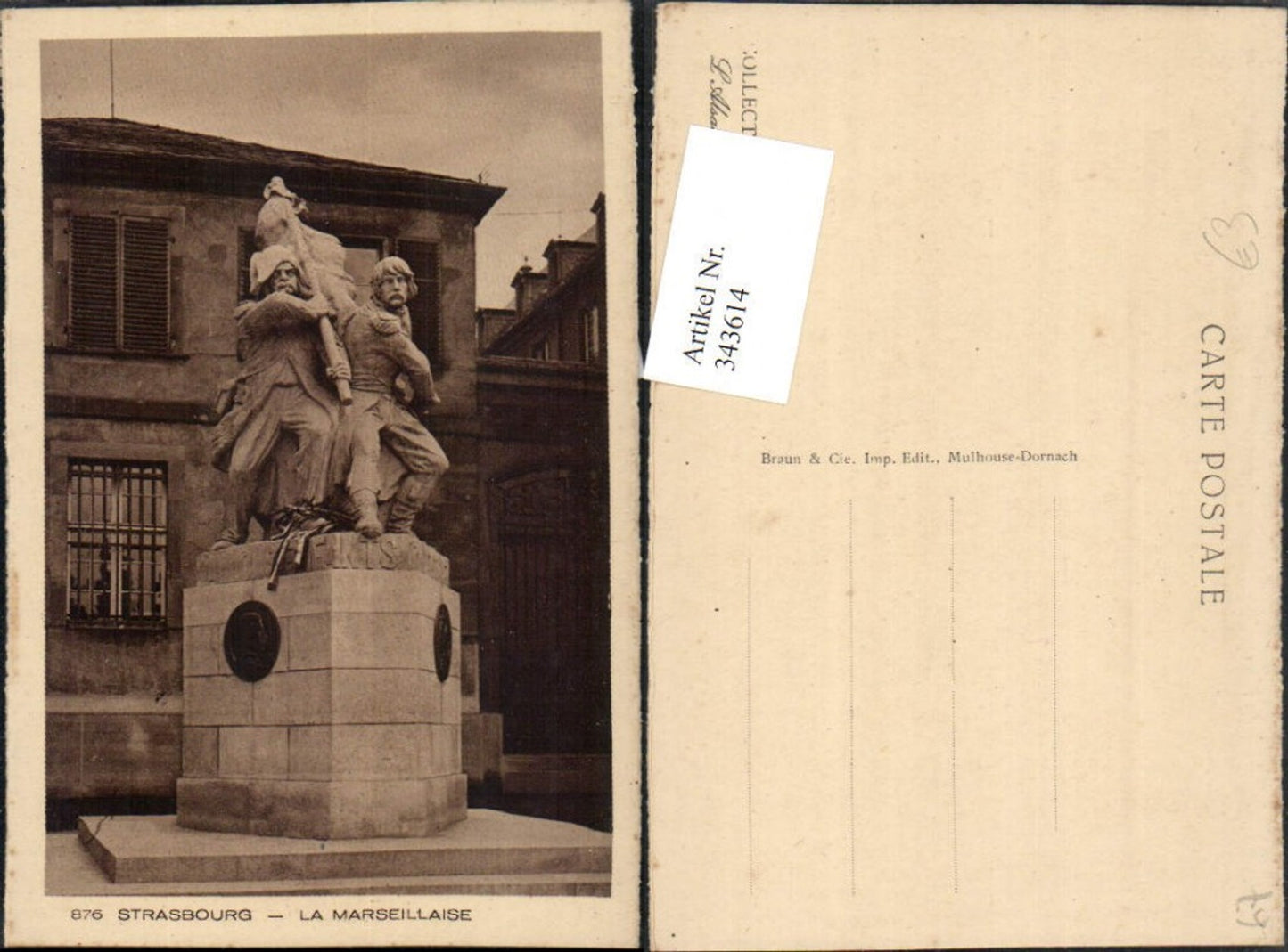 343614,Elsass Bas-Rhin Strasbourg Straßburg La Marseillaise Statue