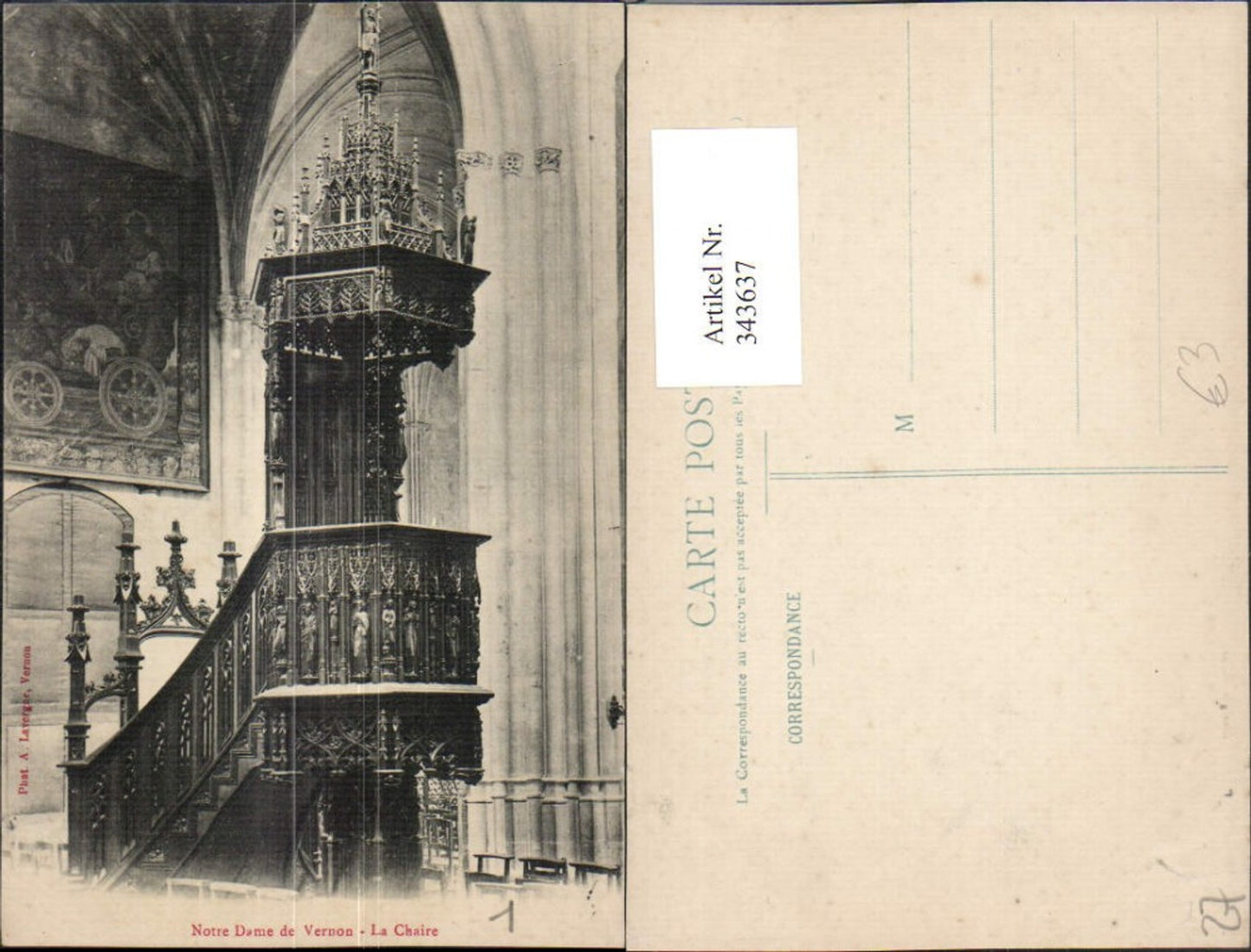 343637,Haute-Normandie Eure Vernon Notre-Dame La Chaire Kirche Kanzel