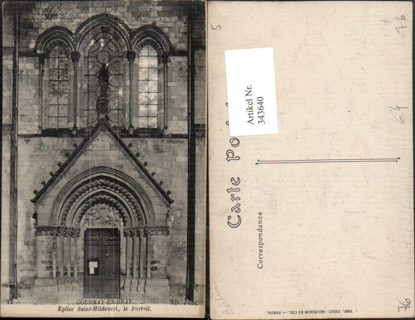 343640,Haute-Normandie Seine-Maritime Gournay-en-Bray Eglise Saint-Hildevert Portail Kirchenportal