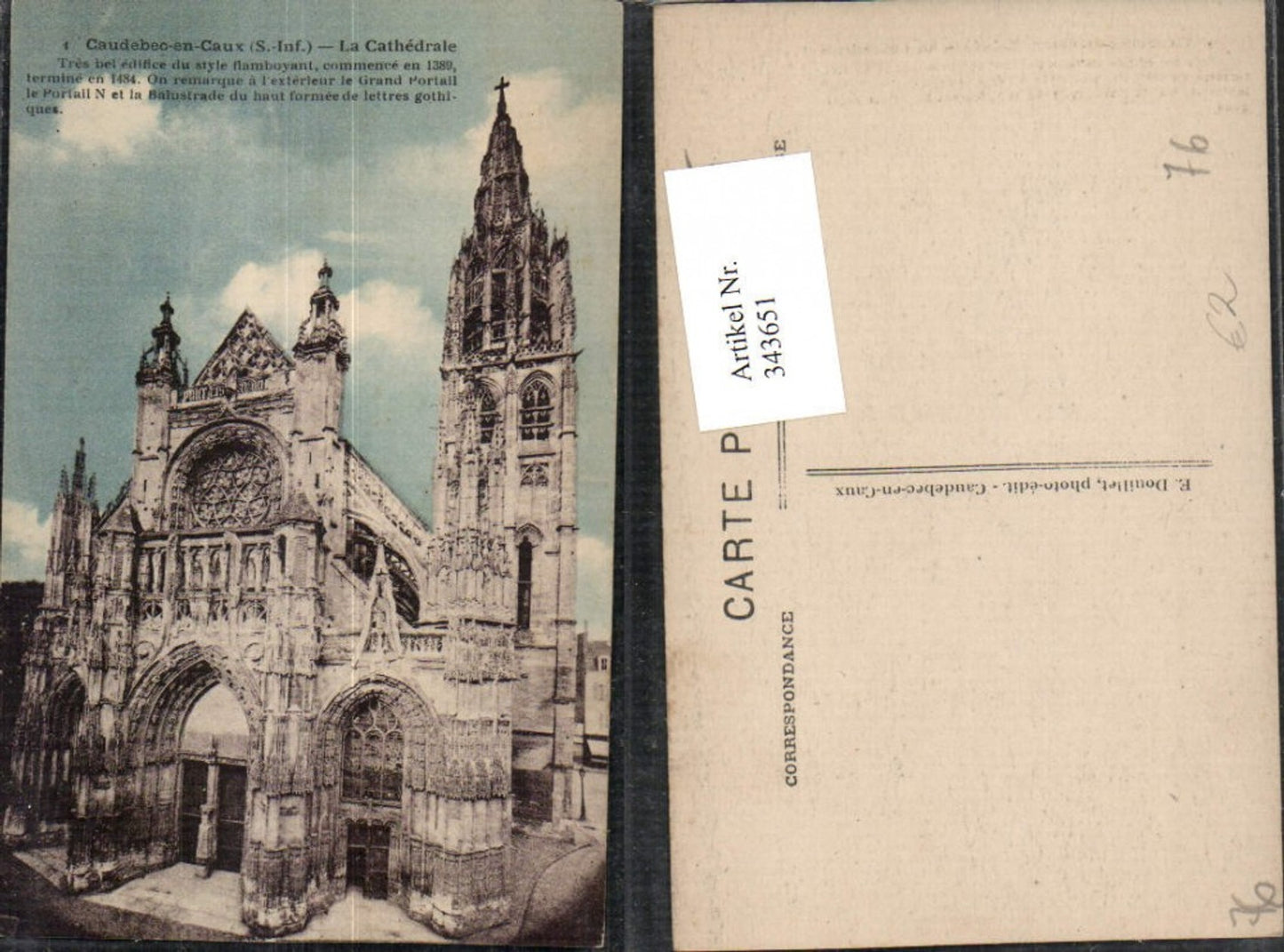 343651,Haute-Normandie Seine-Maritime Caudebec-en-Caux La Cathedrale Kirche