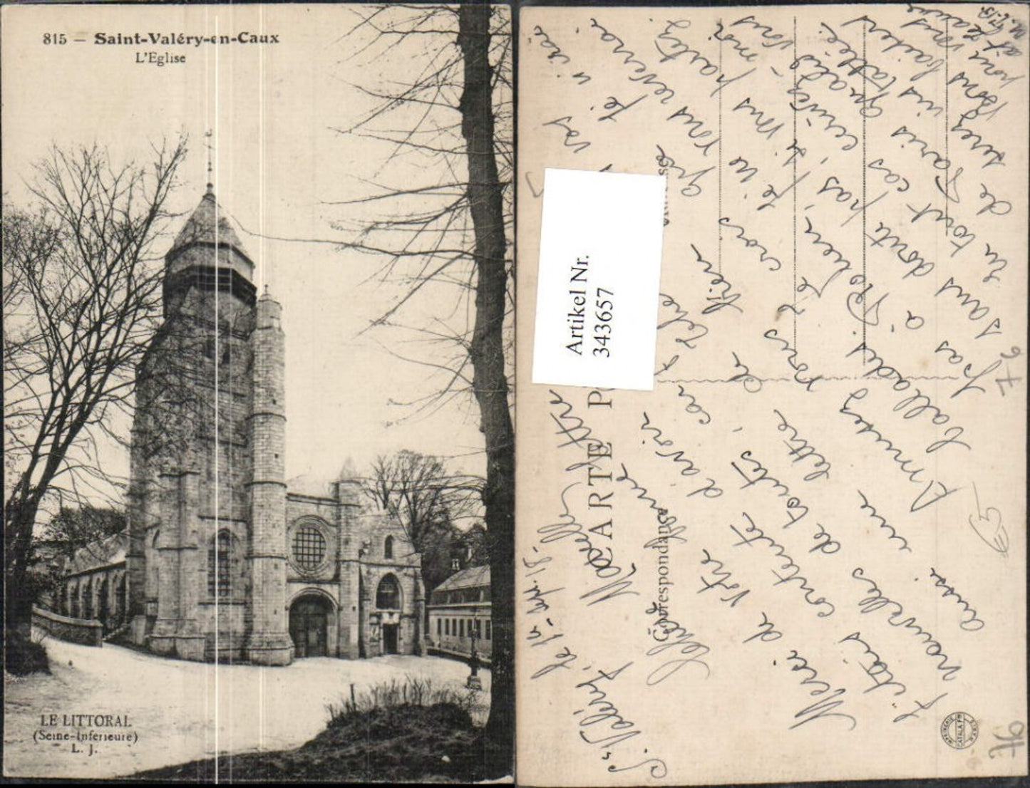 343657,Haute-Normandie Seine-Maritime Saint-Valery-en-Caux L'Eglise Kirche