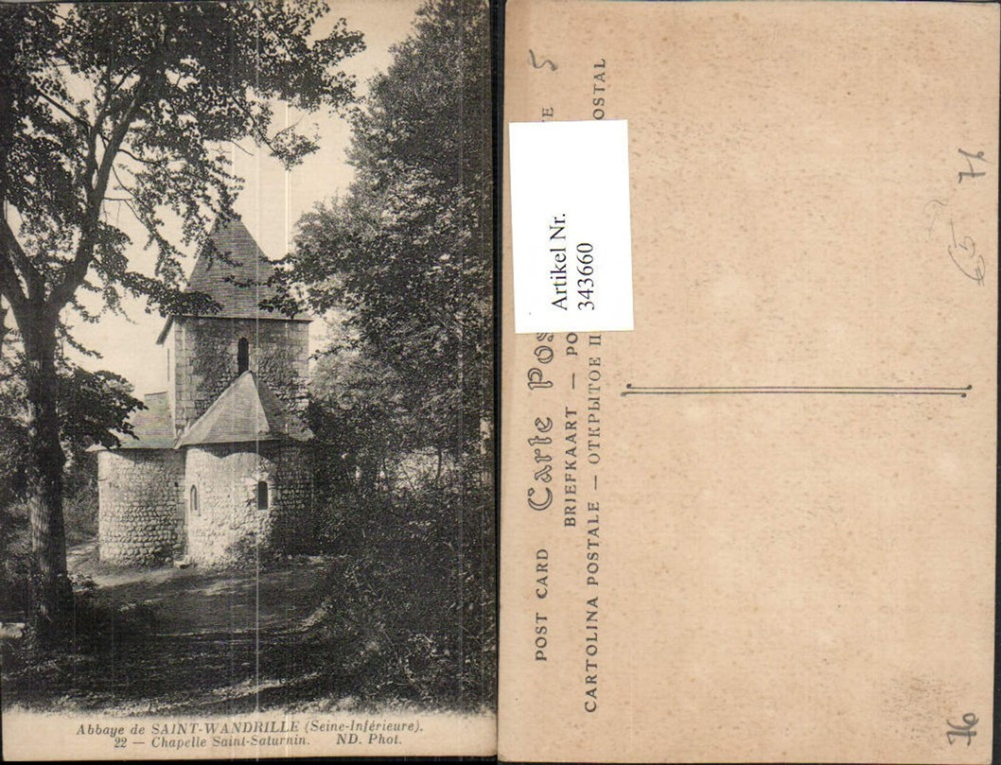 343660,Haute-Normandie Seine-Maritime Abvbaye de Saint-Wandrille Chapelle Saint-Saturnin Church