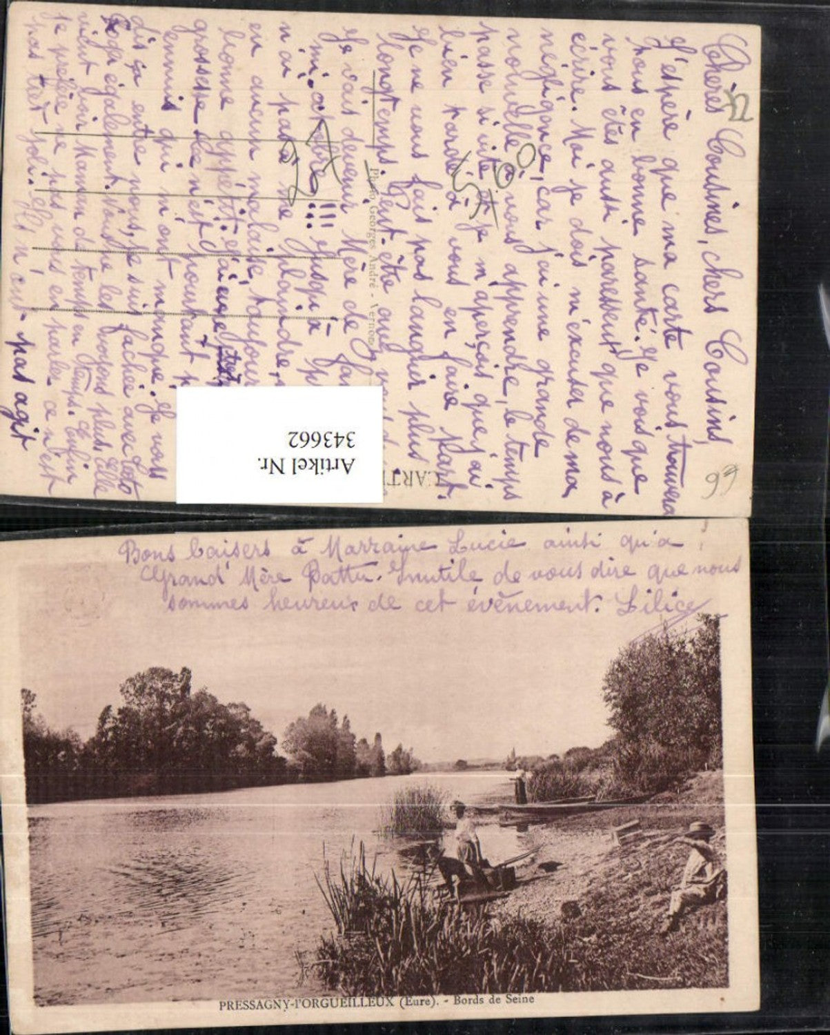 343662,Haute-Normandie Eure Pressagny-l'Orgueilleux Bords de Seine Fluss Partie