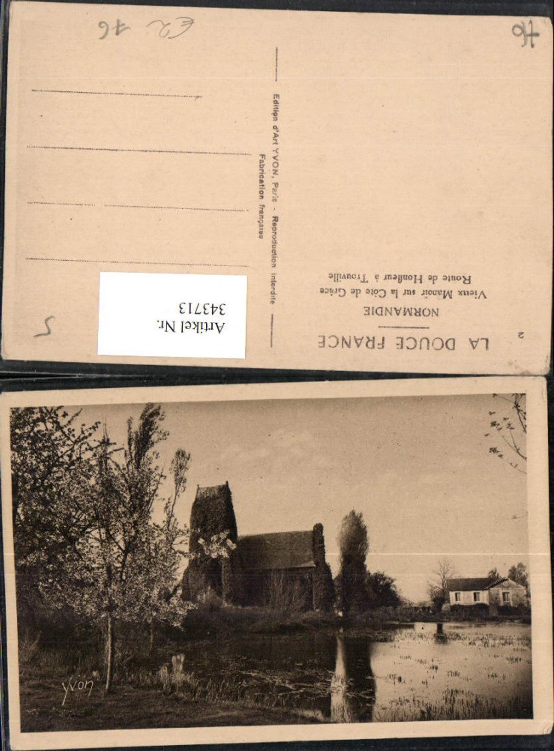343713,Haute-Normandie Seine-Maritime Manoir sur la Cote Grace Route Honfleur a Trouville Kirche