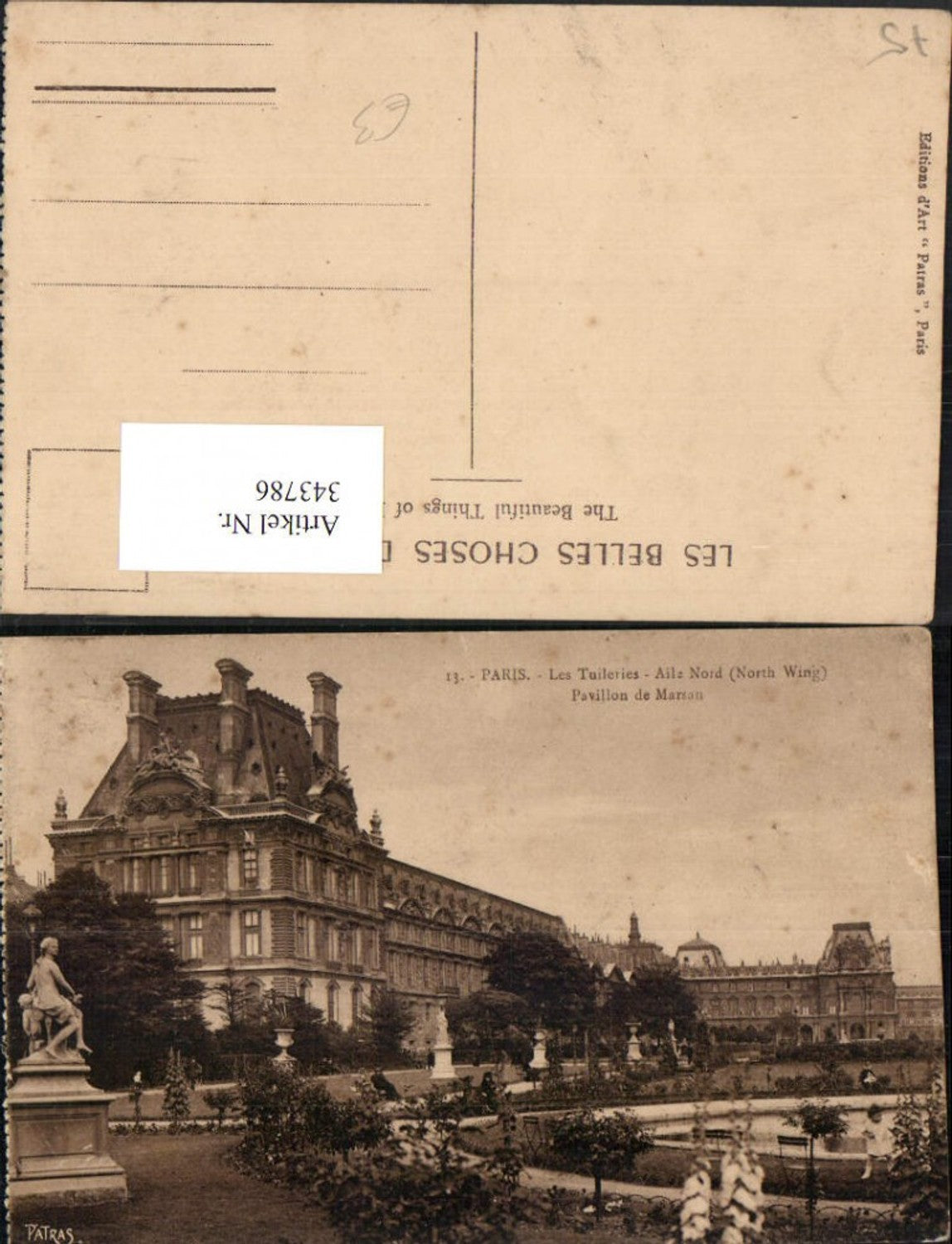 343786,Ile-de-France Paris Les Tuileries Aile Nord Pavillon de Marsan