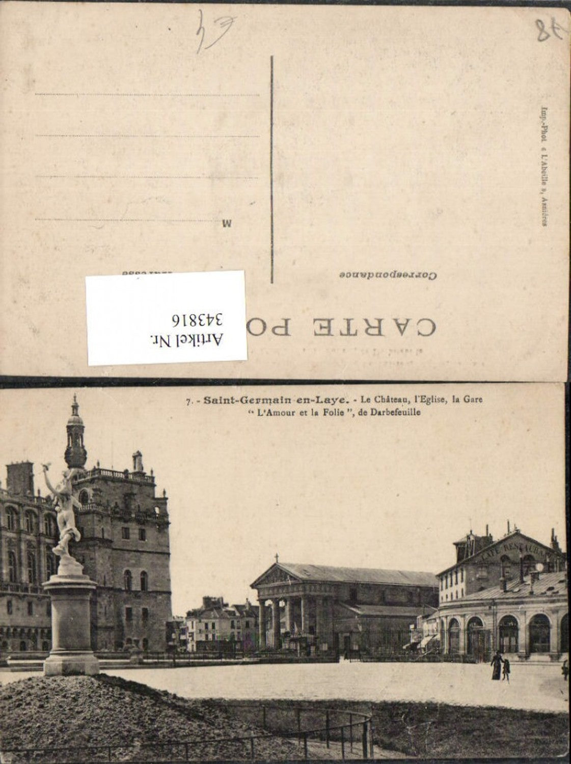 343816,Ile-de-France Yvelines Saint-Germain-en-Laye Chateau Eglise Gare Schloss Kirche Bahnhof