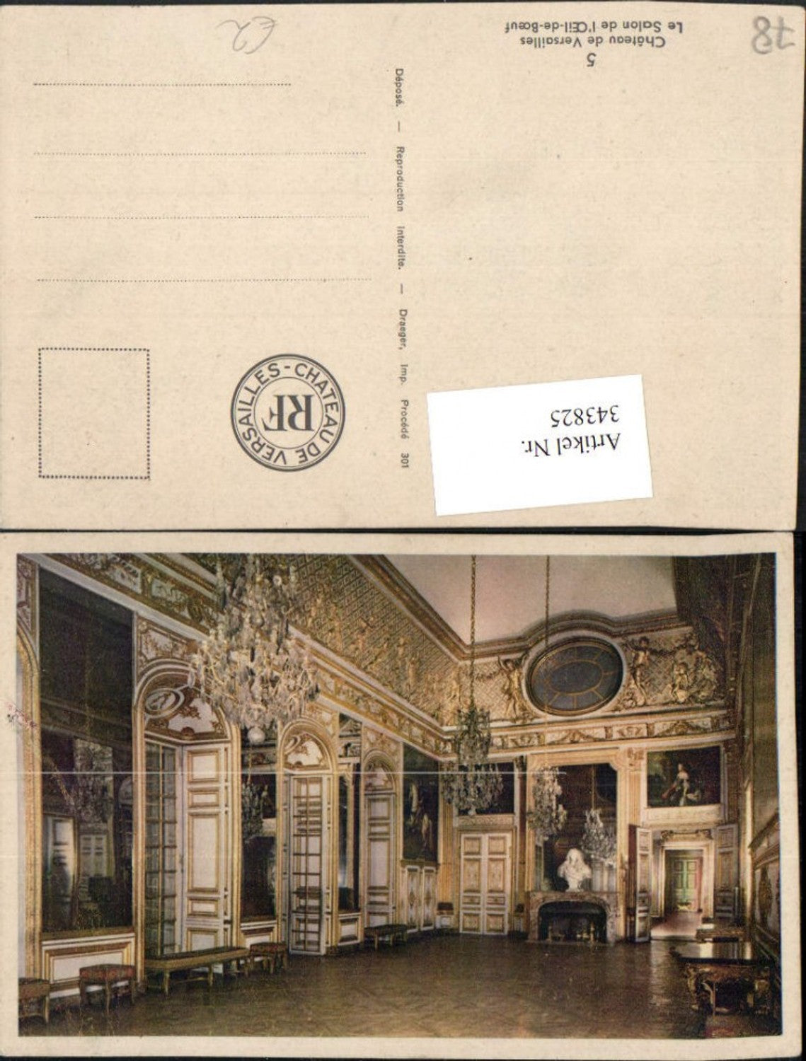 343825,Ile-de-France Yvelines Chateau de Versailles Le Salon de l'Oeil-de-Boeuf Schloss
