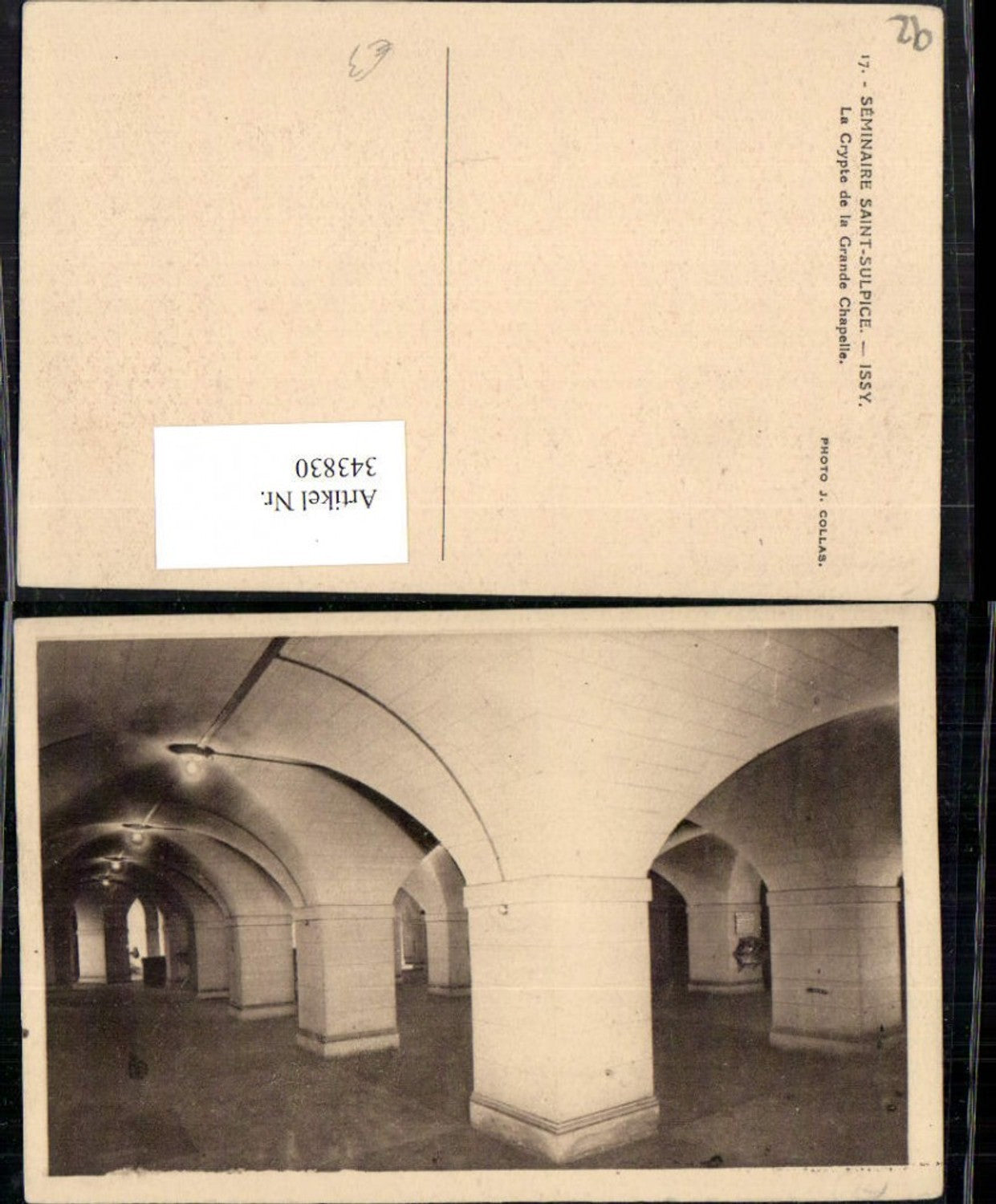 343830,Ile-de-France Hauts-de-Seine Issy Seminaire Saint-Sulpice Crypte de la Grande Chapelle