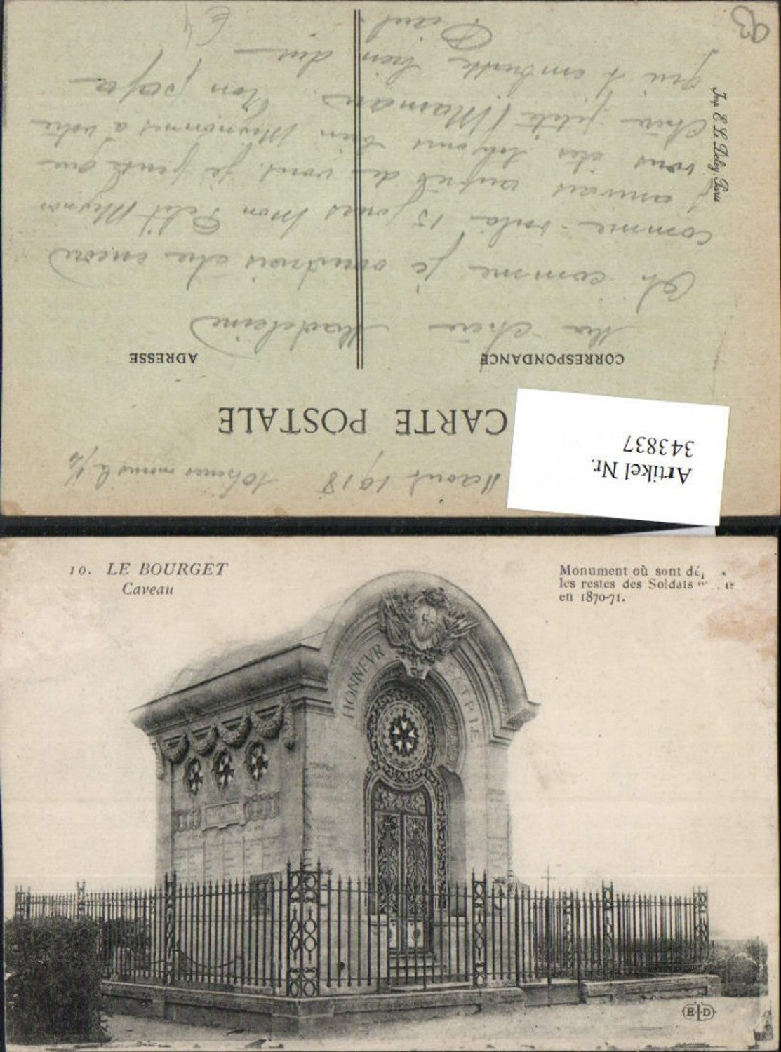 343837,Ile-de-France Seine-Saint-Denis Le Bourget Caveau Monument des Soldats