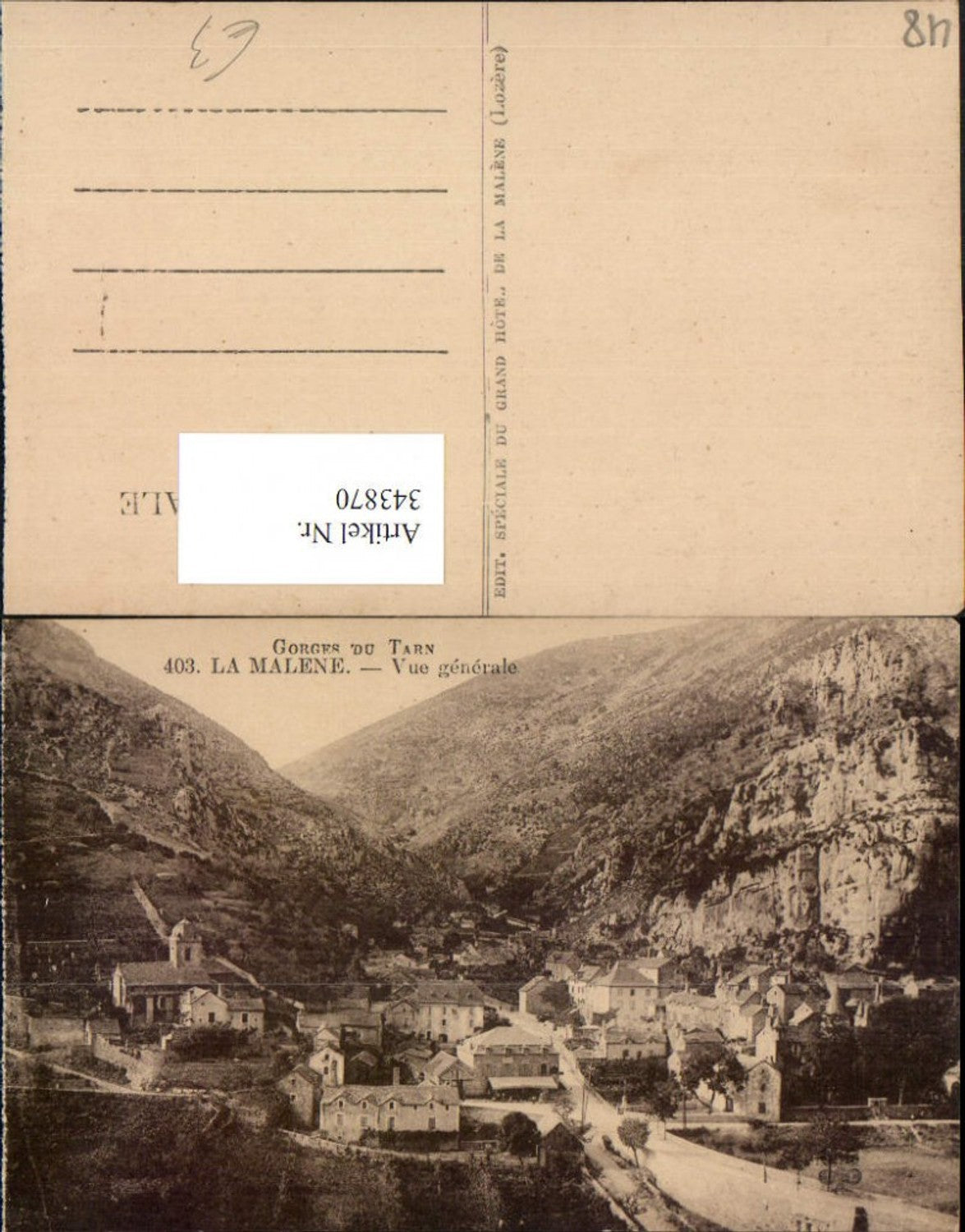 343870,Languedoc-Roussillon Lozere La Malene Vue generale Totale