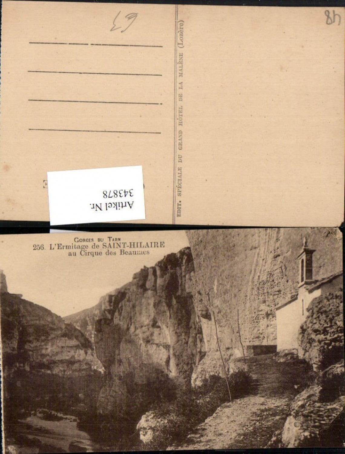 343878,Languedoc-Roussillon Lozere L'Ermitage de Saint-Hilaire au Cirque des Beaumes Steilklippe