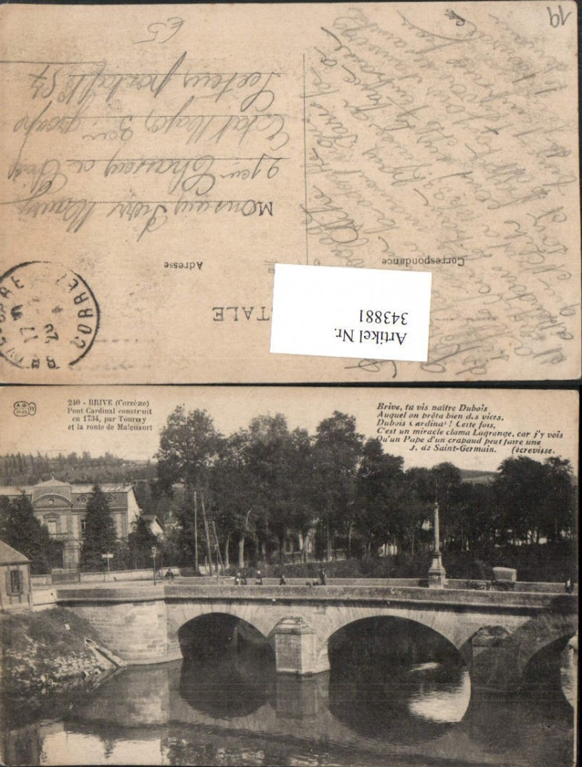 343881,Limousin Correze Brive Pont Cardinal Brücke