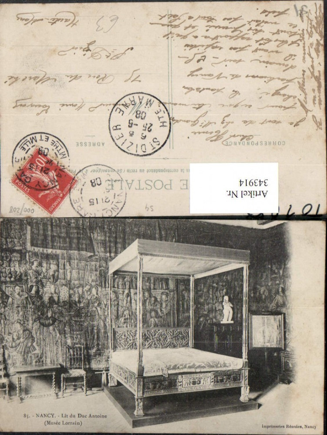 343914,Lothringen Meurthe-et-Moselle Nancy Musee Lorrain Lit du Duc Antoine Bett