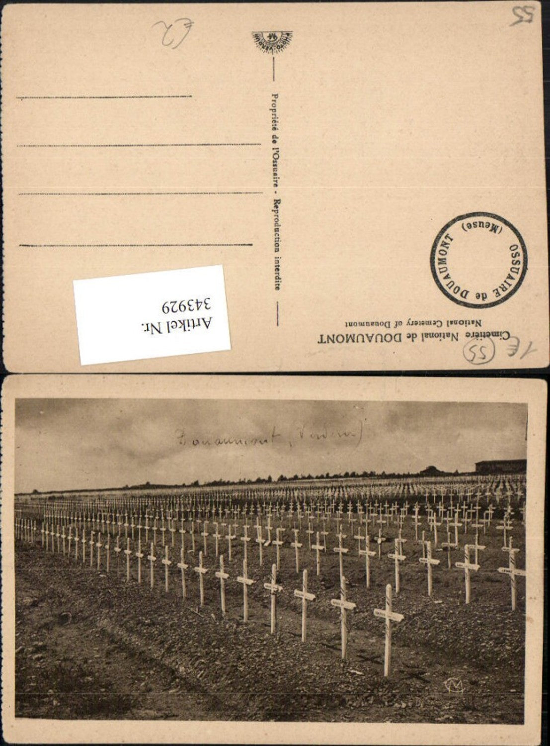 343929,Lothringen Meuse Verdun Cimetiere National de Douaumont Friedhof