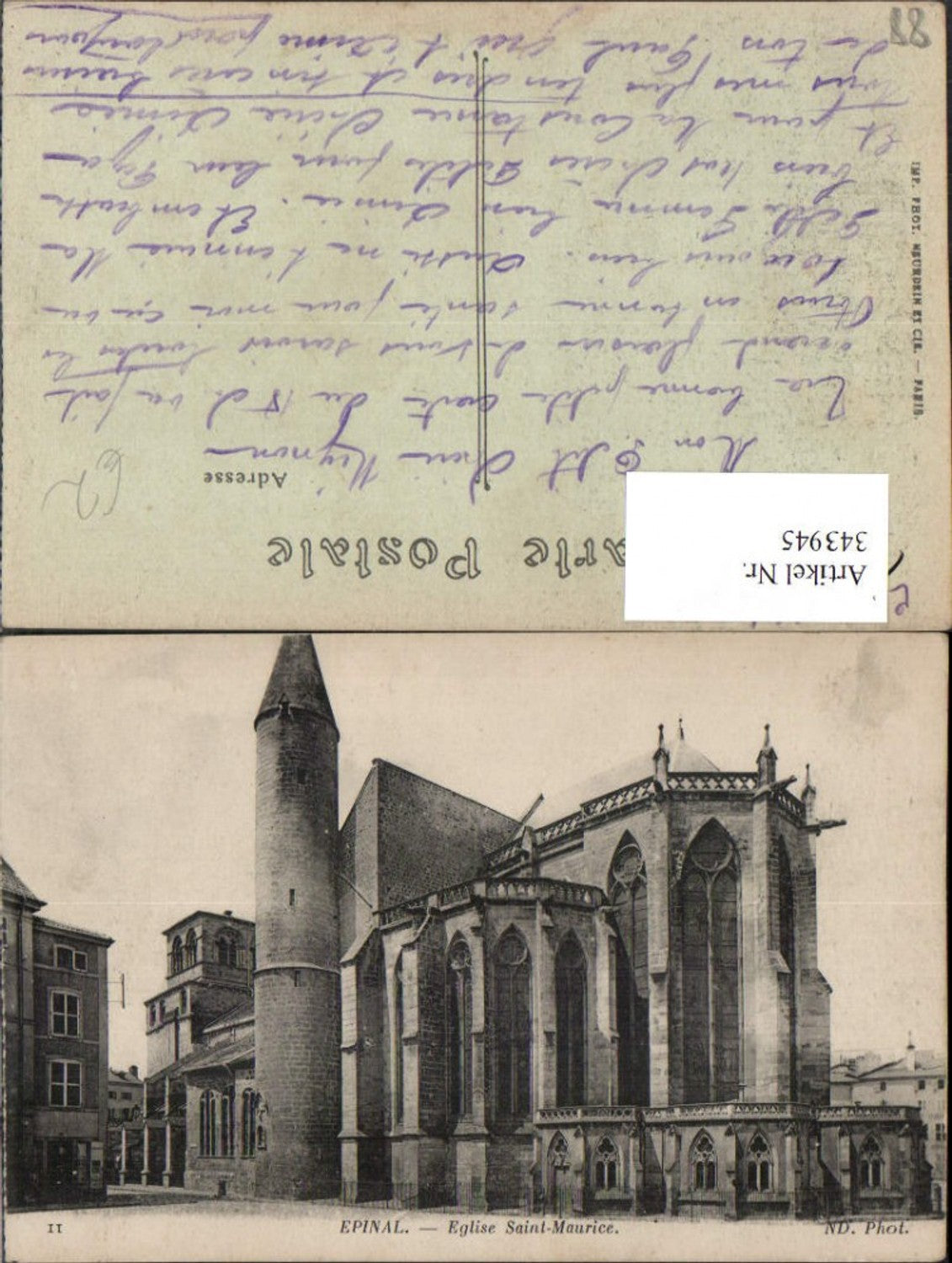 343945,Lothringen Vosges Epinal Eglise Saint-Maurice Kirche