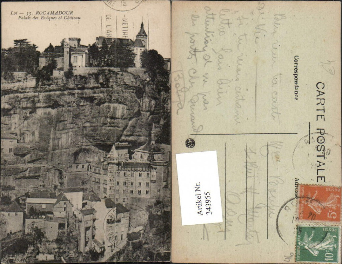 343955,Midi-Pyrenees Lot Rocamadour Palais des Eveques et Chateau Schloss
