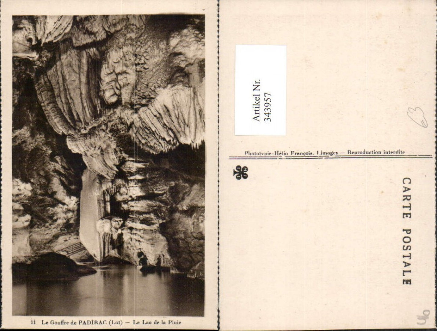 343957,Midi-Pyrenees Lot Le Gouffre de Padirac Le Lac de la Pluie Grotte See